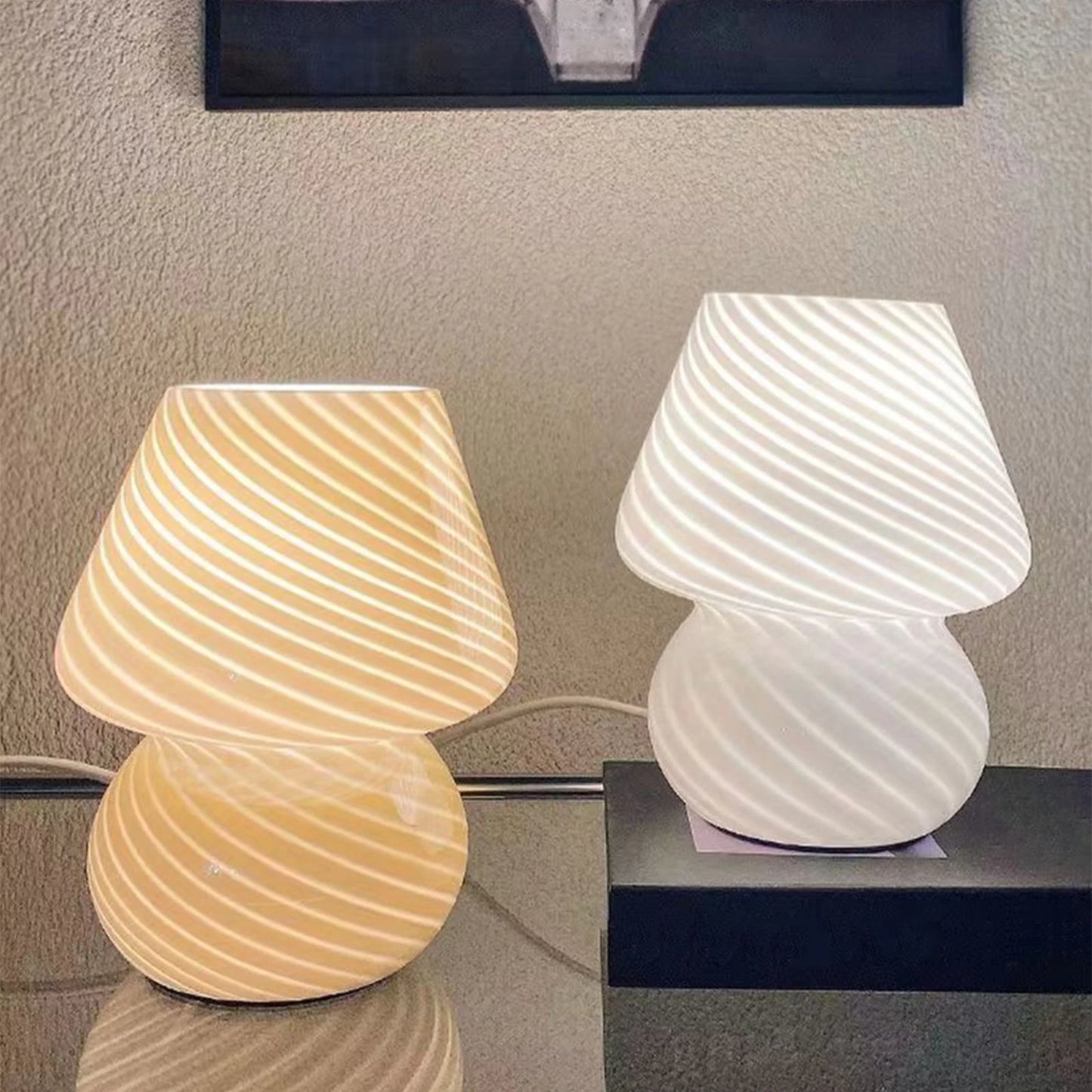 Striped Glass Table Lamp