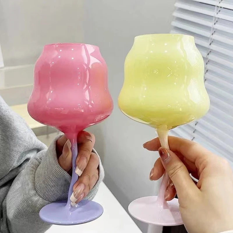 Wavy Wine Glasses