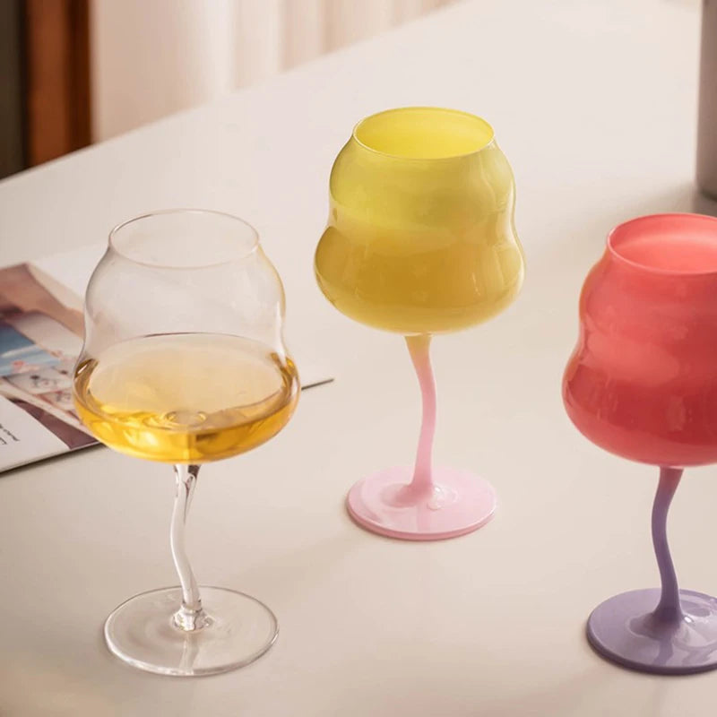 Wavy Wine Glasses