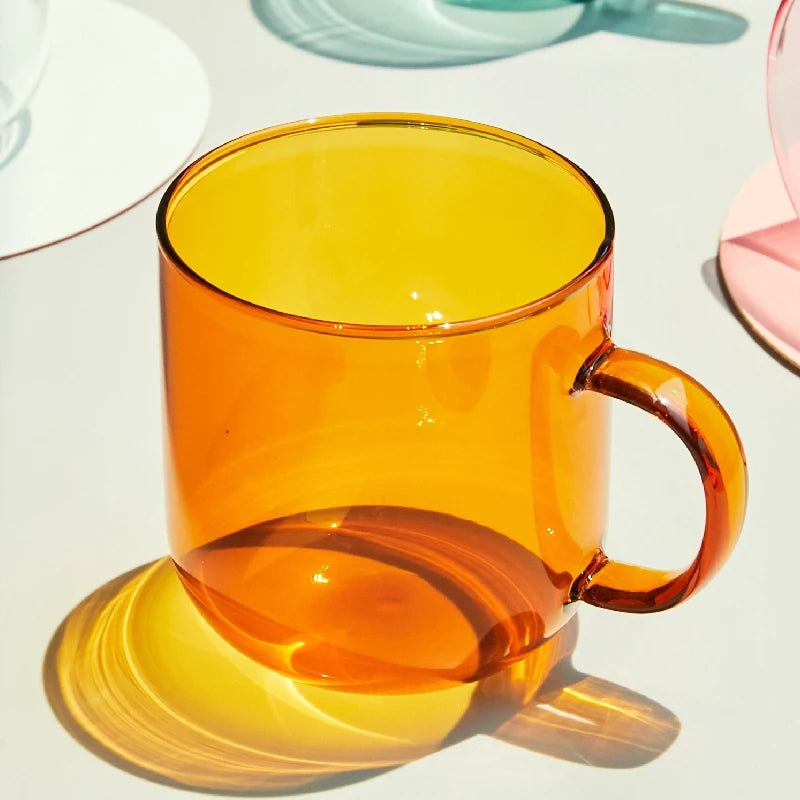 Colorful Glass Coffee Mugs