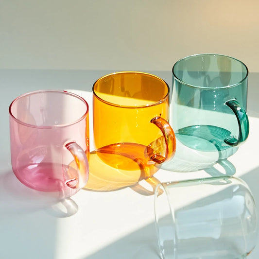 Colorful Glass Coffee Mugs