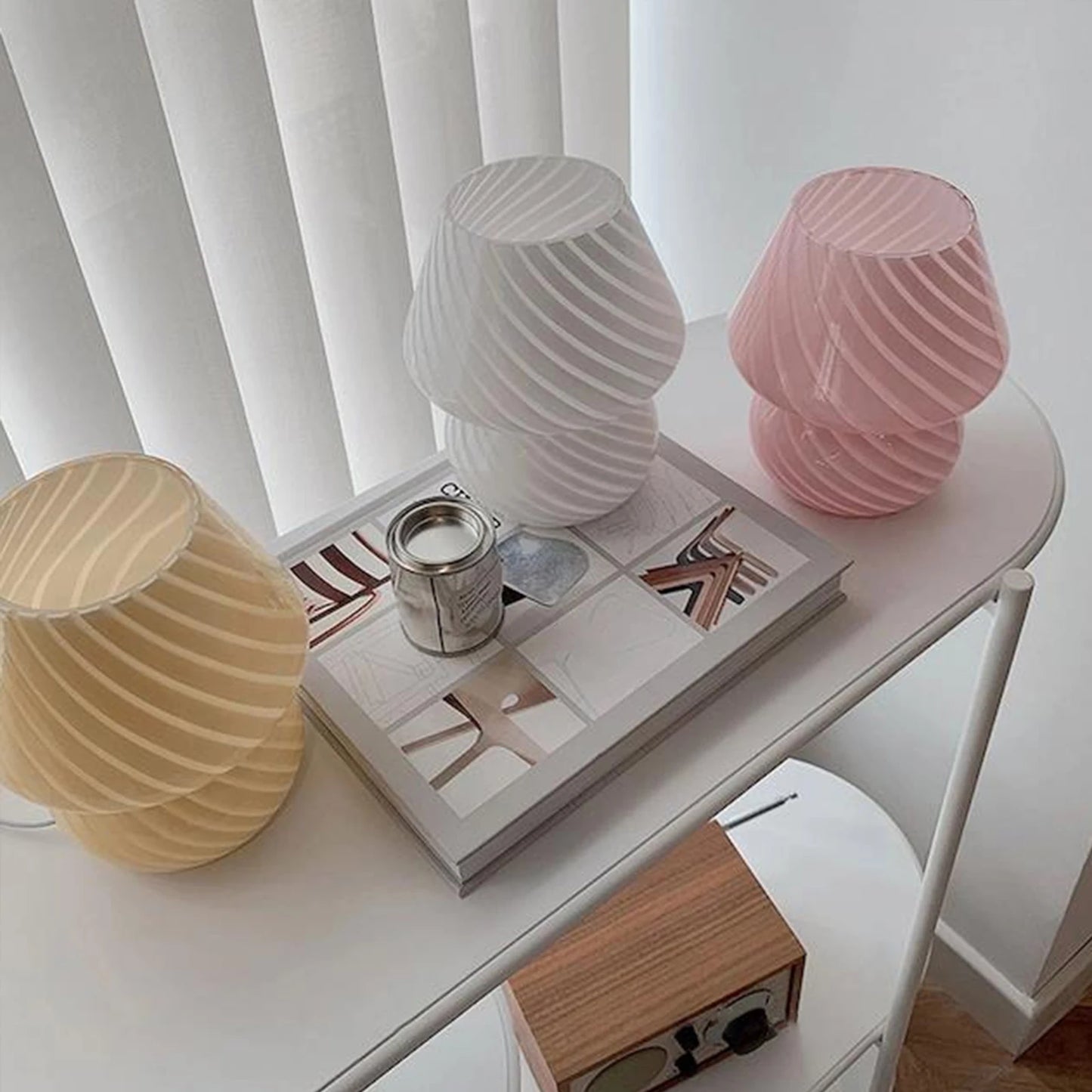 Striped Glass Table Lamp