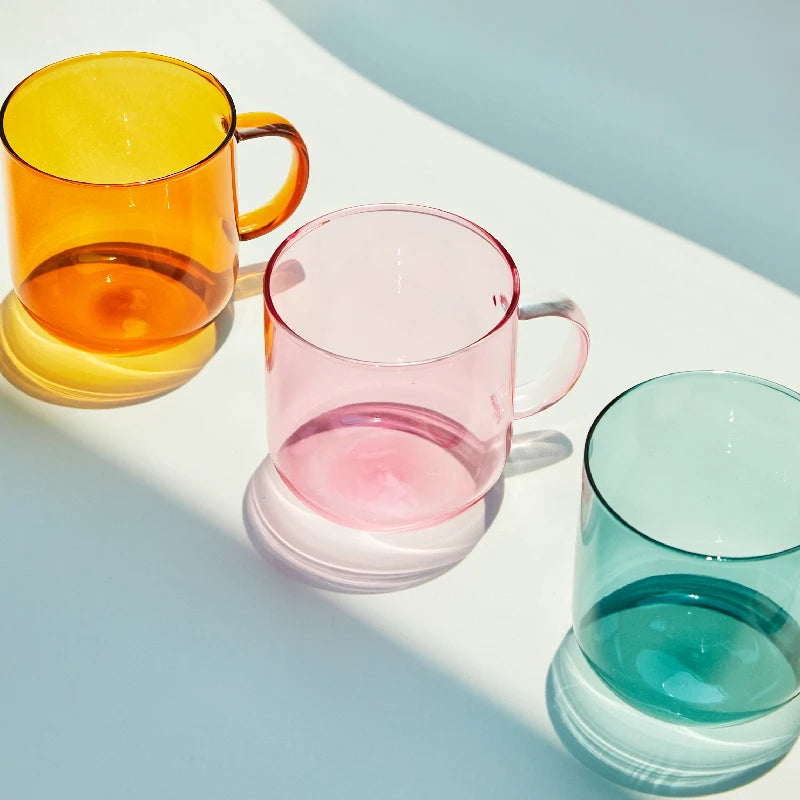 Colorful Glass Coffee Mugs