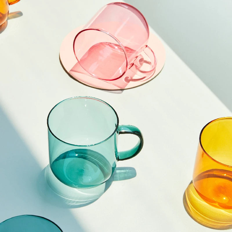 Colorful Glass Coffee Mugs