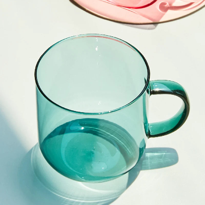 Colorful Glass Coffee Mugs