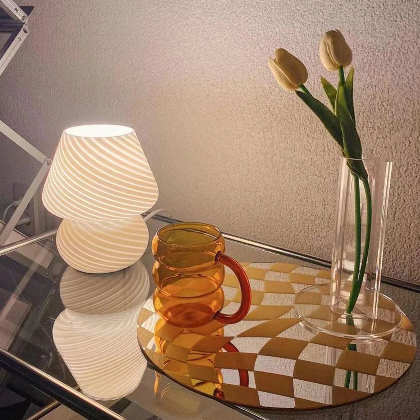 Striped Glass Table Lamp