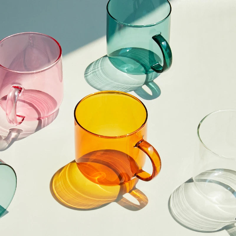 Colorful Glass Coffee Mugs