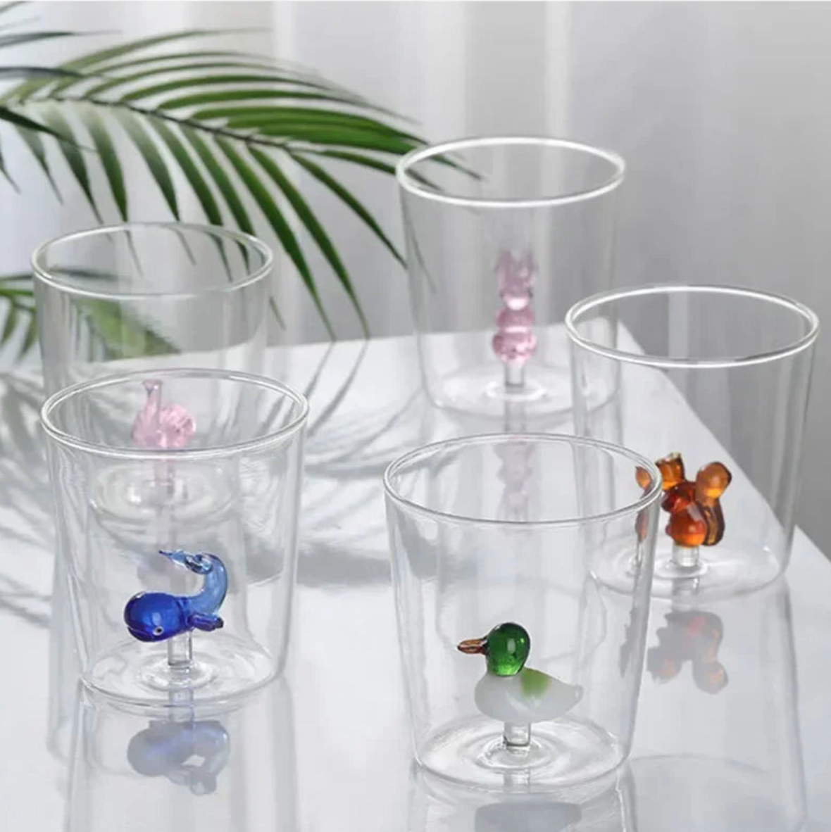 Glass Animal Cups